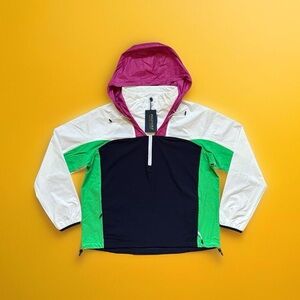 RLX Golf Packable Anorak Pullover Outerwear in French Navy / Multi